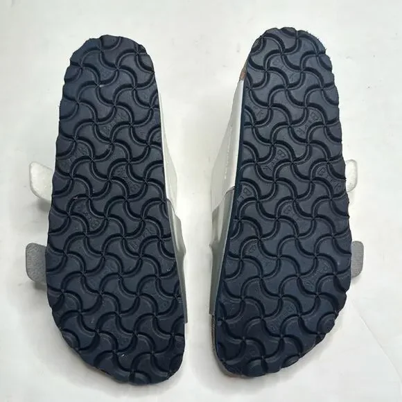 BIRKENSTOCK Arizona White Silver Double Strap Leather Narrow Sandals S-375 36 EU - Picture 9 of 11